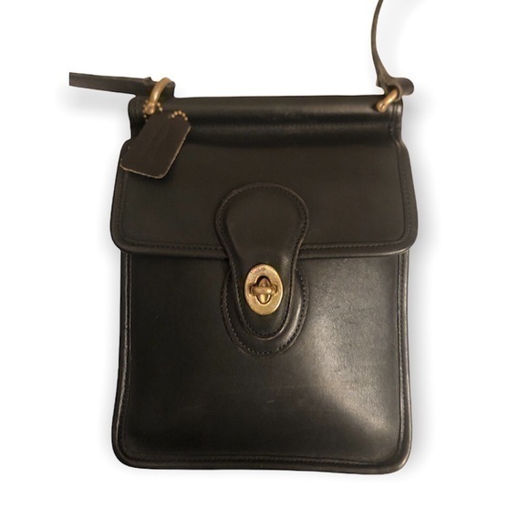 Coach vintage black leather murphy Willis bag rare